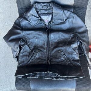 Wilsons Leather Black Women's Zip-Front Leather Jacket